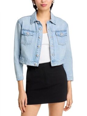 L’AGENCE Koda Cropped Light Blue Denim Jacket size Medium, NWT